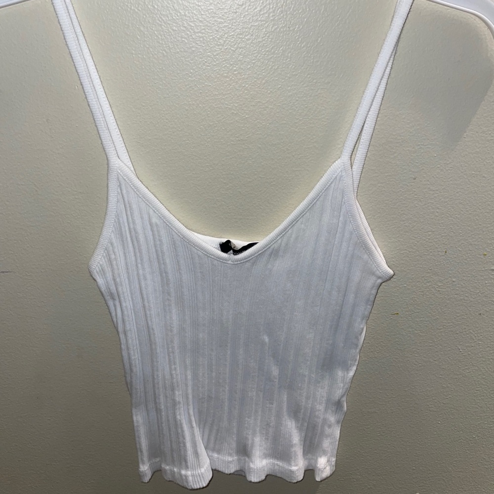 cropped white fitting brandy Melville tank top